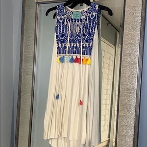 Judith March Dress with Embroidery & Tassels